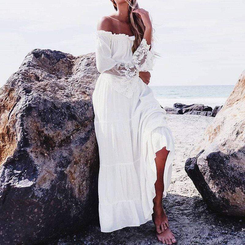 Beautiful white beach dresses online