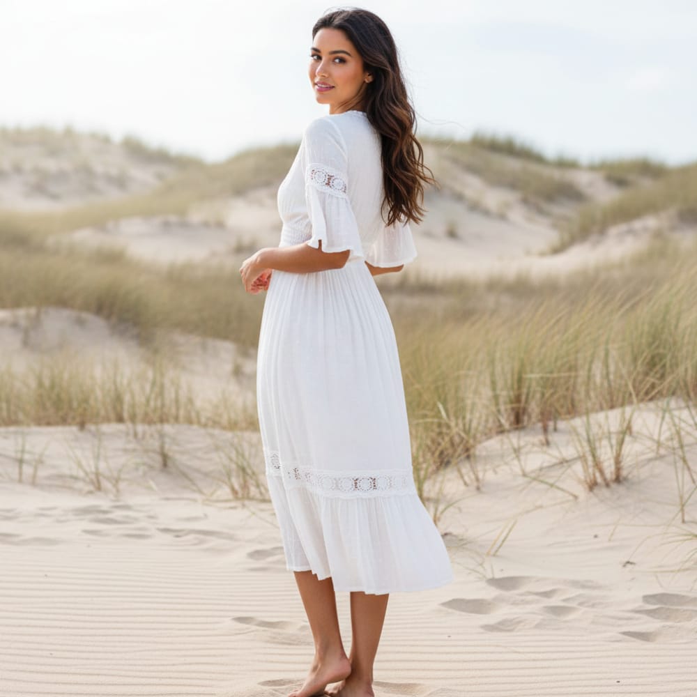 White Boho Long Dress – Boho Beach Hut