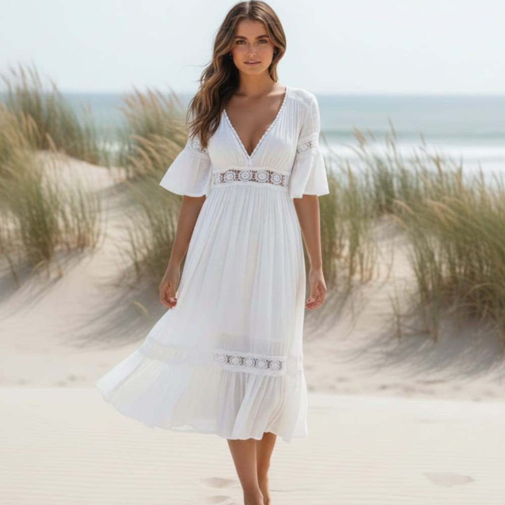 White Boho Long Dress – Boho Beach Hut