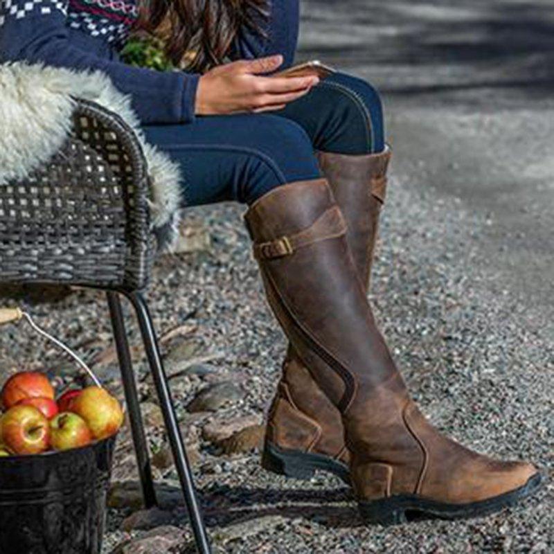 Boho Beach Hut Knee High Boots, Shoes, Leather Boots Knee High Fashion Leather Boots