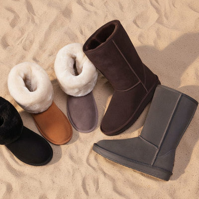 Boho Beach hut Mid-Calf Boots, winter boots, fur boots, high boots, boho boots, ugg boots, winter boots, black boots, beige boots, brown boots, gray boots Faux Fur Waterproof Winter Boots