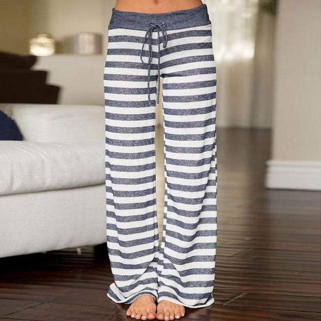 Boho Beach Hut Pants, Sweatpants Stripes / S Casual Print Sweatpants