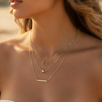 Boho Beach Hut Pendant Necklaces, Silver Necklace, Gold Necklace, Multi-layered Necklace Bohemian Pendant Layered Necklace Gold / One Size