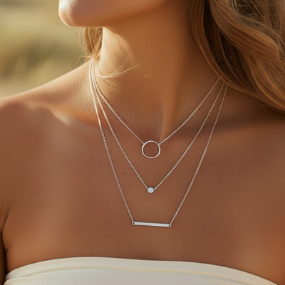 Boho Beach Hut Pendant Necklaces, Silver Necklace, Gold Necklace, Multi-layered Necklace Silver / One Size Bohemian Pendant Layered Necklace