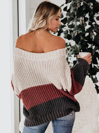 Boho Beach Hut Pullovers, Sweater, Knit Sweater, Boho Sweater Large Striped Bohemian Sweater