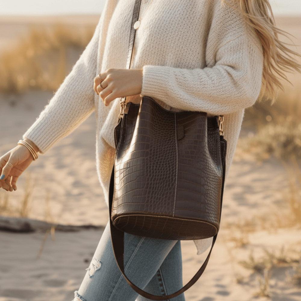 Boho Beach Hut Purses Leather Handbag Purse