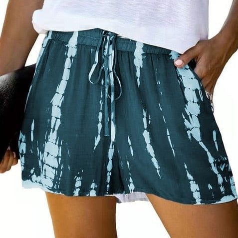 Boho Beach Hut Shorts Boho Casual Beach Shorts Green / S