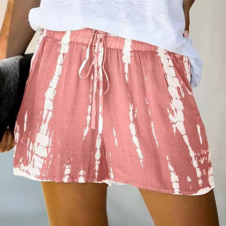 Boho Beach Hut Shorts Boho Casual Beach Shorts Pink / S