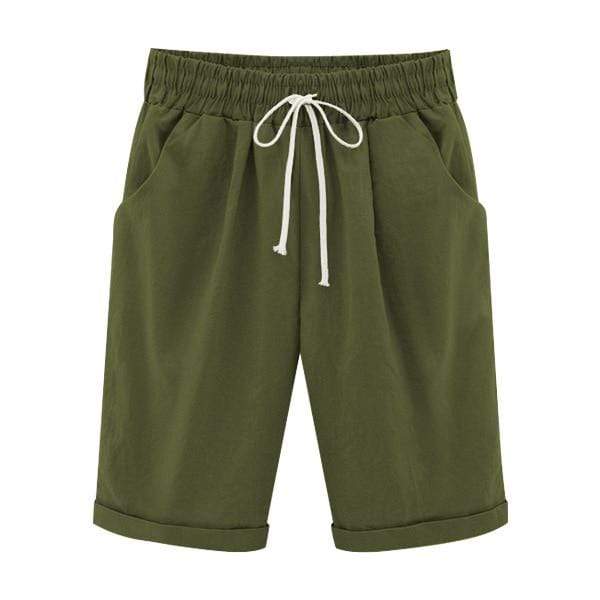 Boho Beach Hut Shorts, Capris Army Green / M Casual Beach Shorts