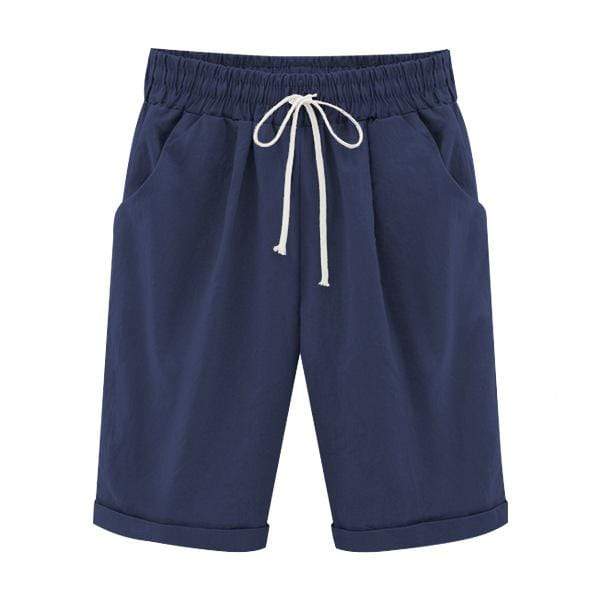 Boho Beach Hut Shorts, Capris Navy / M Casual Beach Shorts