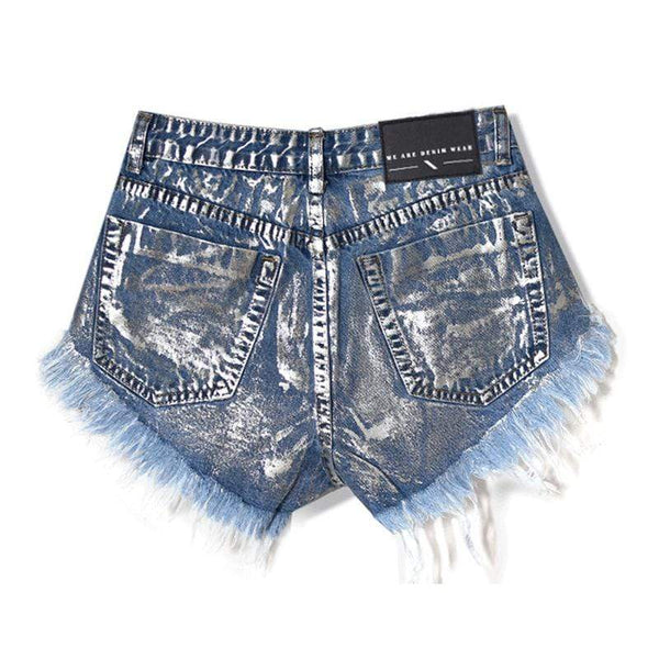 Boho Beach Hut Shorts, Daisy Dukes, Low Rise Shorts Boyfriend Style Denim Shorts with Rivets