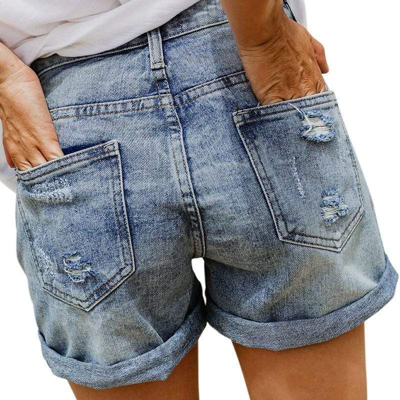 Boho Beach Hut Shorts, Jean shorts, holey shorts Boyfriend Style Distressed Denim Shorts