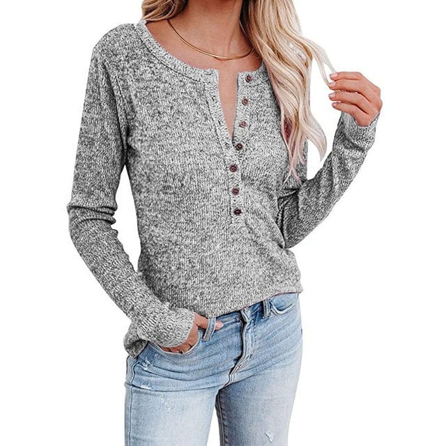 Boho Beach Hut T-Shirts, Long Sleeve Shirt Boho Chic Casual Button Up Long Sleeve Shirt Gray / S