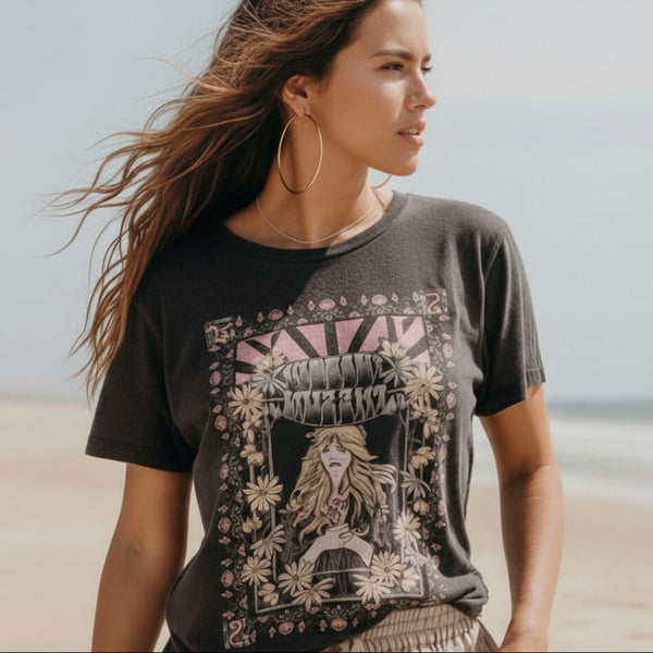 Boho Beach Hut T-Shirts, Short Sleeve Shirt, Printed Top Wild Child Shirt