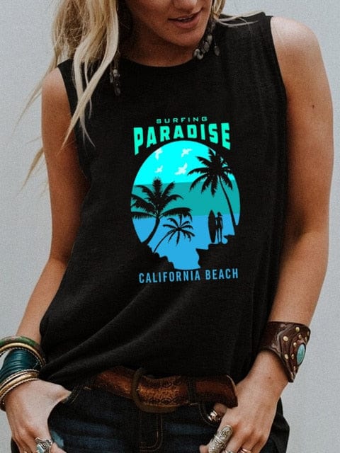 Vintage Graphic Tank Top - California Surfing – Boho Beach Hut