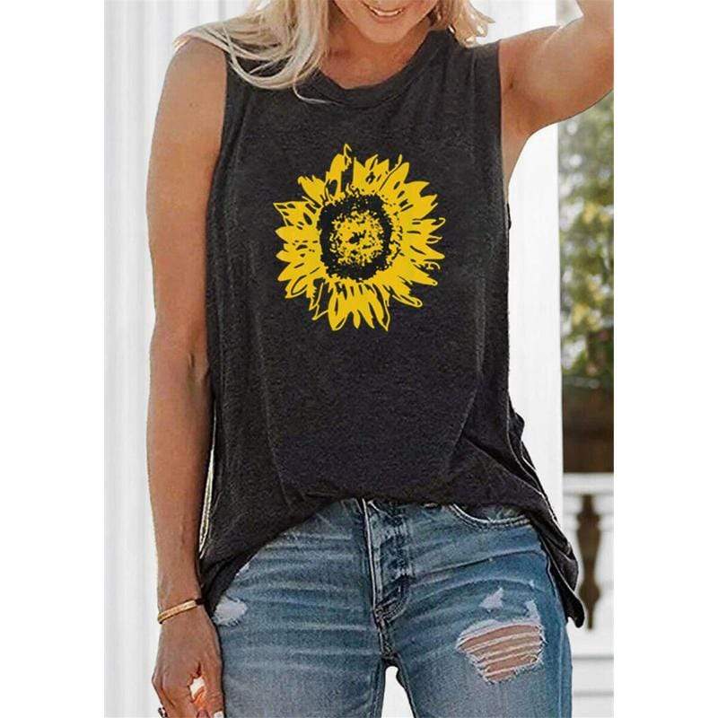 Boho Beach Hut Tank Tops, Plus Size, Sleeveless Dark Gray / S Casual Summer Tank