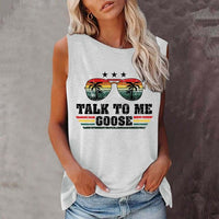 Boho Beach Hut Tank Tops, Sleeveless Shirts Top Gun Casual Printed Tank Top White / S