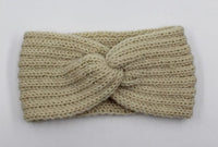 Boho Beach Hut Women's Beanies Beige / One Size Knit Headband Knot Cross