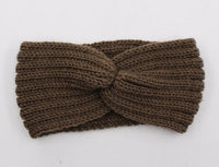 Boho Beach Hut Women's Beanies Brown / One Size Knit Headband Knot Cross