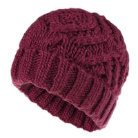 Boho Beach Hut Women's Beanies, Headbands, Knit Headbands, Knit Head Warmers, Ear Warmers Burgundy / One Size Knit Wool Beanie