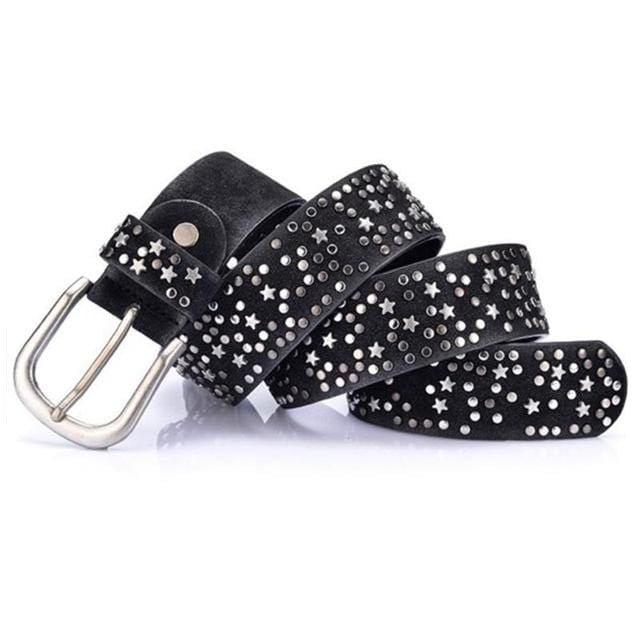 Boho Beach Hut Women's Belts Black / 36 Star Studded Fashion Belt