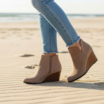 Boho Beach Hut Women's Footwear, boots, ankle boots, brown boots, black boots, casual boots, low heeled boots, Leopard Boots, Gray Boots Platform Ankle Boots Gray / 6
