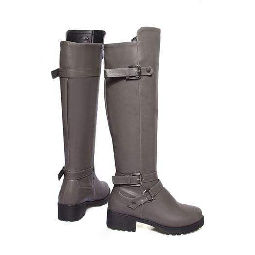Boho Beach Hut Women's Footwear Gray Plush / 4 Waterproof Boots Knee High Equestrian- 4 Colors