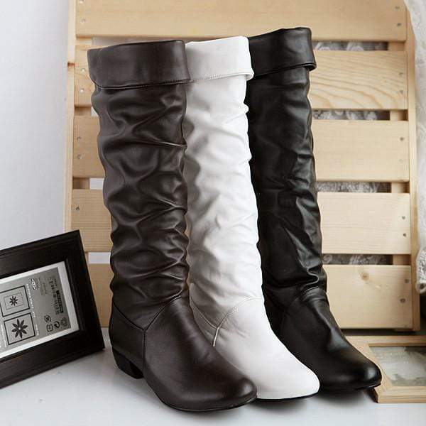 Boho Beach Hut Women's Footwear, high rise boots, fashion boots, black boots, brown boots, white boots Boho Fashion Boots Black / 4