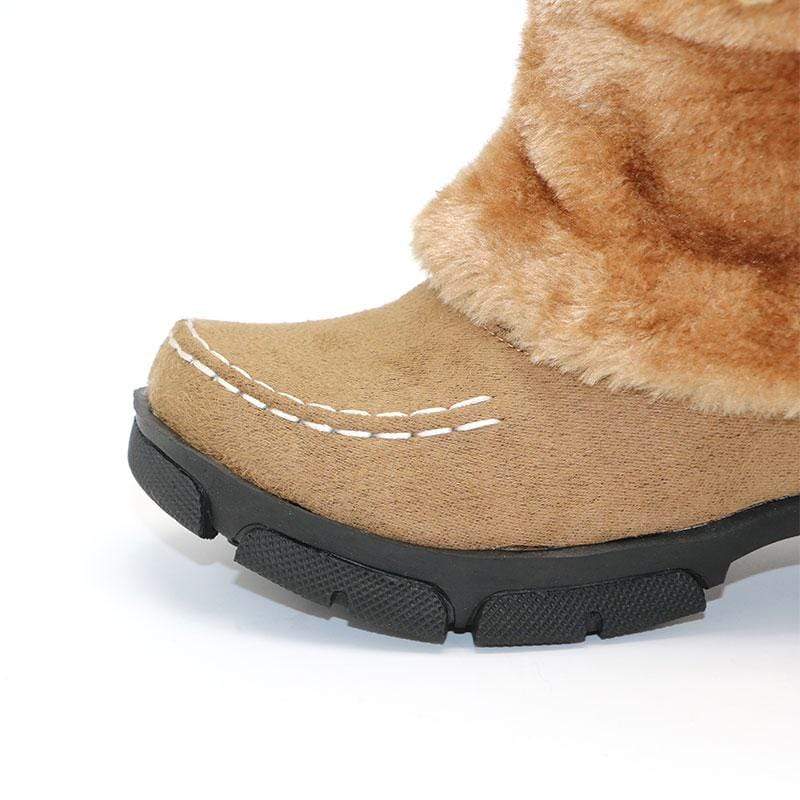 Boho Beach Hut Women's Footwear, ugg boots, mid calf boots, winter boots, fur boots, colorful boots, black boots, brown boots, pink boots, beige boots Mid-Calf Thick Fur Boots- 4 Colors