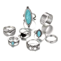 Boho Beach Hut Women's Rings Bohemian Vintage Ring Sets Silver / 5-8.5