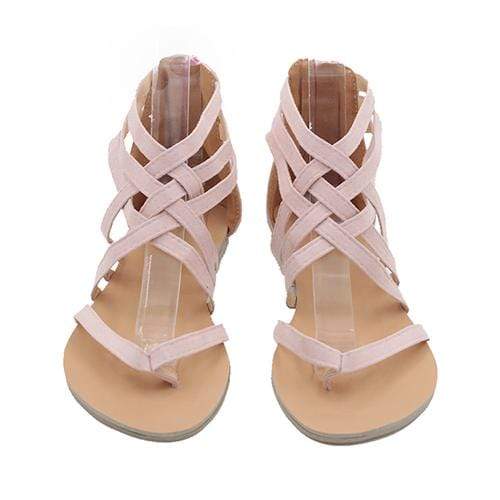 Cross fashion tied zipper sandals