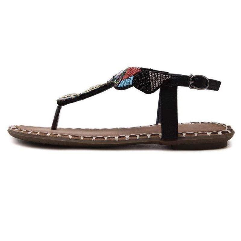 Boho Beach Hut Women's Sandals, boho sandals, hippie sandals, colorful sandals Boho Beads Summer Sandals