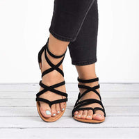 Boho Beach Hut Women's Sandals, gladiator shoes, brown sandals, black sandals Black / 5 Casual Buckle Gladiators
