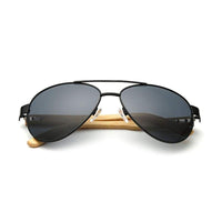 Boho Beach Hut Women's Sunglasses, Aviator Sunglasses, Aviators Bamboo Aviator Sunglasses- 7 Colors Black / One Size