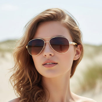 Boho Beach Hut Women's Sunglasses, Aviator Sunglasses, Aviators Bamboo Aviator Sunglasses- 7 Colors Brown / One Size