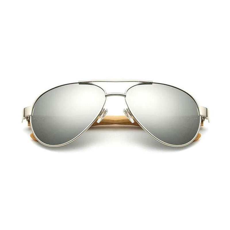 Boho Beach Hut Women's Sunglasses Silver / One Size Bamboo Aviator Sunglasses- 7 Colors