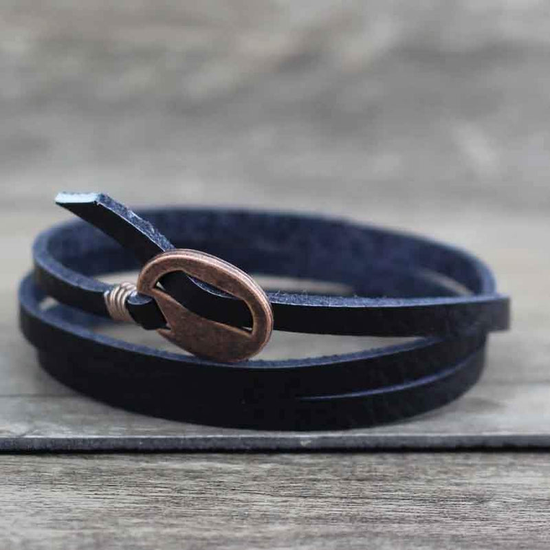 Boho Beach Hut Wrap Bracelets, Bracelets Vintage Multilayer Wrap Leather Bracelet Black / One Size